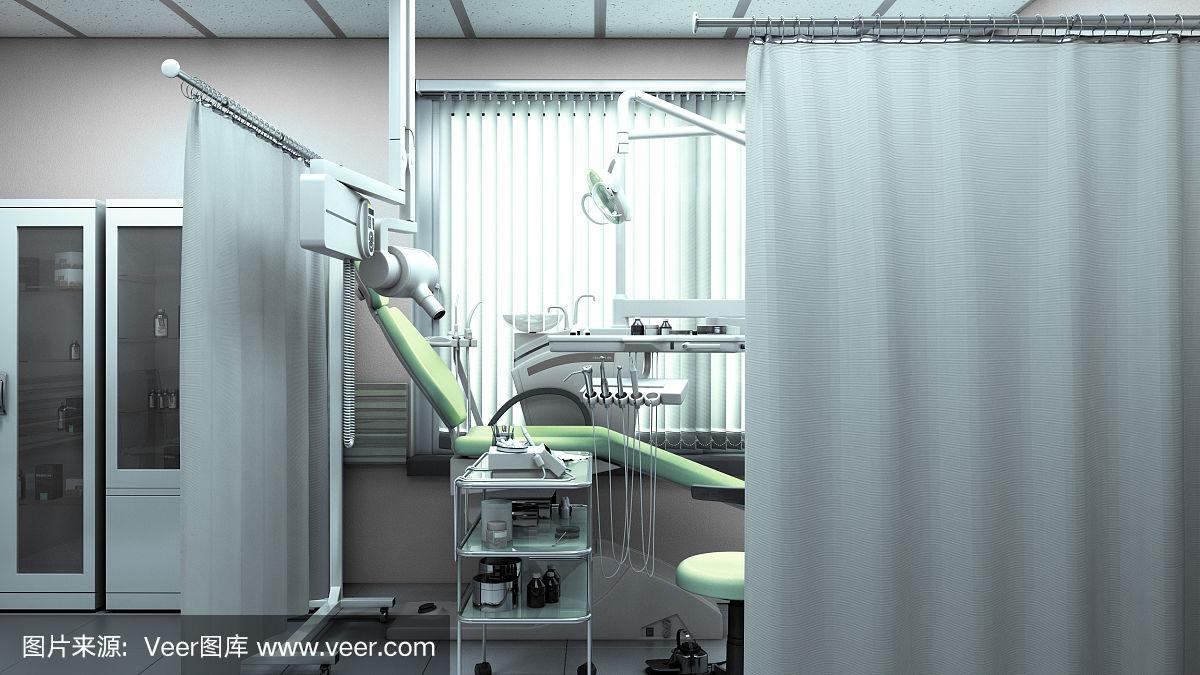 牙医,设备用品,个性,三维图形,牙科诊疗室